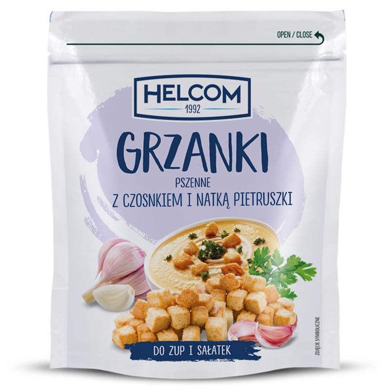 Grzanki pszenne z czosnkiem i natką pietruszki 100 g HELCOM