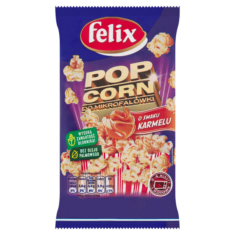 Felix Popcorn do mikrofalówki o smaku karmelu 90 g