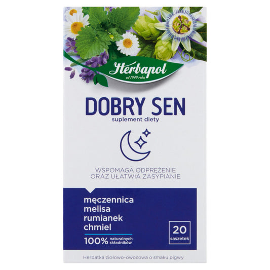 Herbapol Suplement diety herbatka ziołowo-owocowa dobry sen 30 g (20 x 1,5 g)