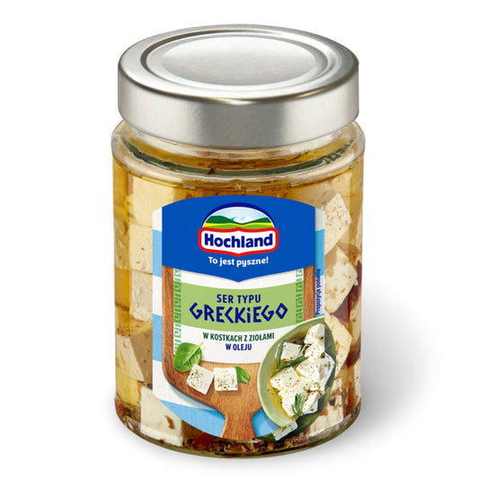 Hochland Ser typu greckiego w kostkach z ziołami w oleju 300 g