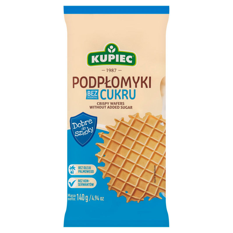 Kupiec Wafle suche podpłomyki bez dodatku cukru 140 g (16 sztuk)