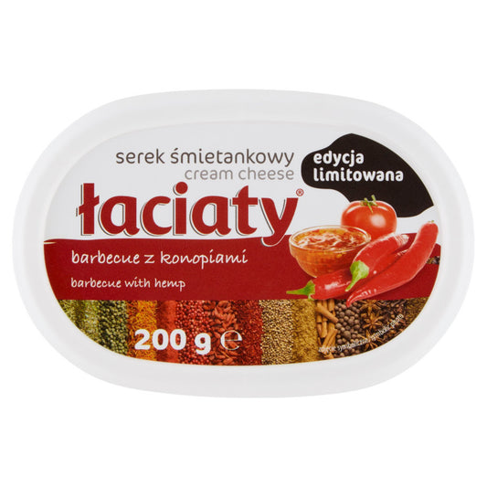 Łaciaty Serek śmietankowy barbecue z konopiami 200 g