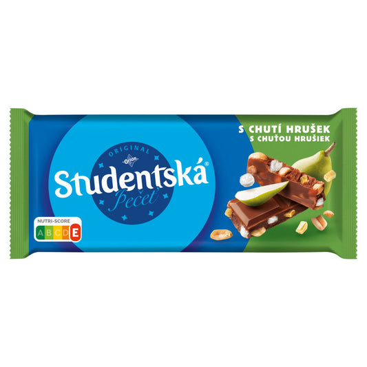 Orion Studentská Czekolada mleczna z orzeszkami żelkami i kawałkami galaretki gruszkowej 170 g